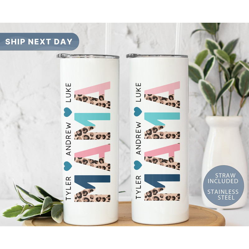 Mama Retro Cheetah Tumbler • Personalized Mommy Tumbler • Tumbler for Mama • Mother's Day Gift • Mom Travel Mug• Mom Gifts • (TM-115 Mama).jpg