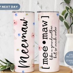 Meemaw Definition Tumbler, Floral Meemaw Tumbler, Mothers Day Gift Ideas