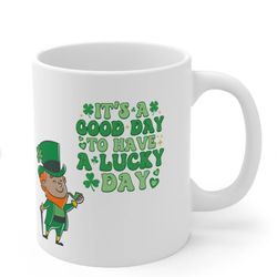 happy st patricks day mug, saint patrick's day gift, irish coffee mug, shamrock clover hat mug, saint patrick day decor