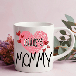 Custom Mom Coffee Mug with Kids Names, Mother's Day,Mothers Day Gift from Daughter, Pet, Son,Kids Names Coffee Mug