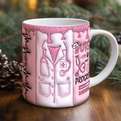 nurse in progress mug, ceramic coffee mug, funny coffee mug