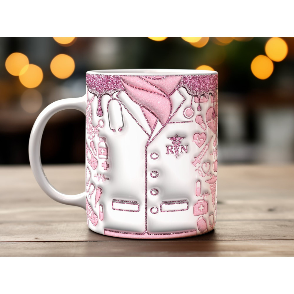 Pink Nurse Sublimation Mug Design Download PNG, 11 - 15 Oz Digital Mug Wrap PNG Download 1.jpg