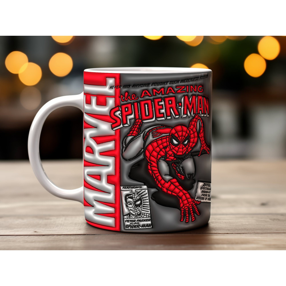 Spiderman Sublimation Mug Design Download PNG, 11 - 15 Oz Digital Mug Wrap PNG Download 1.jpg