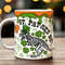 St. Patrick's Day 3D Mug Wrap, Dinosaur Skeleton Design, Irish Holiday Coffee Cup Decor, Digital Download, Green Sublimation PNG.jpg
