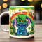 St. Patrick's Day Sublimation Mug Wrap, 3D Inflated Cartoon Character, Digital Download PNG, Lucky Clover Rainbow Design for Mugs.jpg