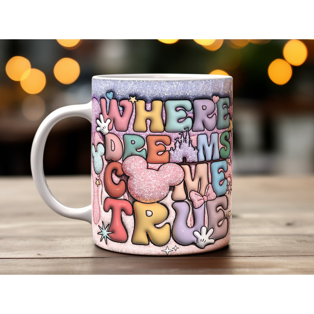 Whimsical Cartoon movies Inspired Mug Wrap Design, Colorful Dreams Come True PNG, Instant Download Digital File for Sublimation.jpg