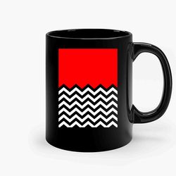 twin peaks black lodge pattern ceramic mug, funny coffee mug, custom coffee mug