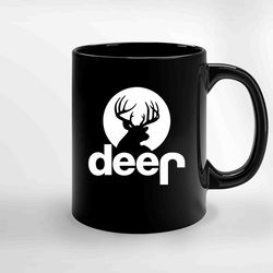 Upside Down Jeep Deer White Ceramic Mug, Funny Coffee Mug, Custom Coffee Mug
