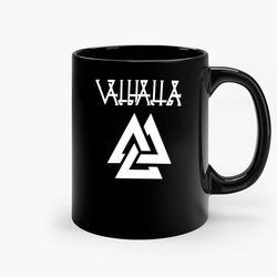 Valhalla Valknot Ceramic Mug, Funny Coffee Mug, Custom Coffee Mug