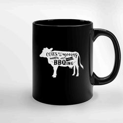 Vegetarian Cows Are For Mooing Not For Bbqing Vegan Ceramic Mug, Funny Coffee Mug, Custom Coffee Mug