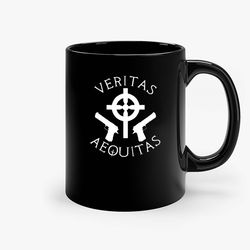 veritas aequitastruth and justice celtic cross ceramic mug, funny coffee mug, custom coffee mug