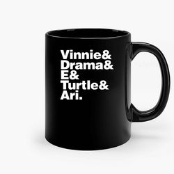 vinnie drma e turle and ari ceramic mug, funny coffee mug, custom coffee mug