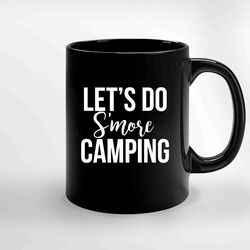 smores campfire camping black ceramic mug, funny gift mug, gift for her, gift for him