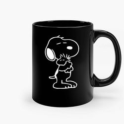 snoopy dog peanuts charlie brownug black ceramic mug, funny gift mug, gift for her, gift for him
