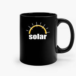 solar energy sunrise black ceramic mug, funny gift mug, gift for her, gift for him