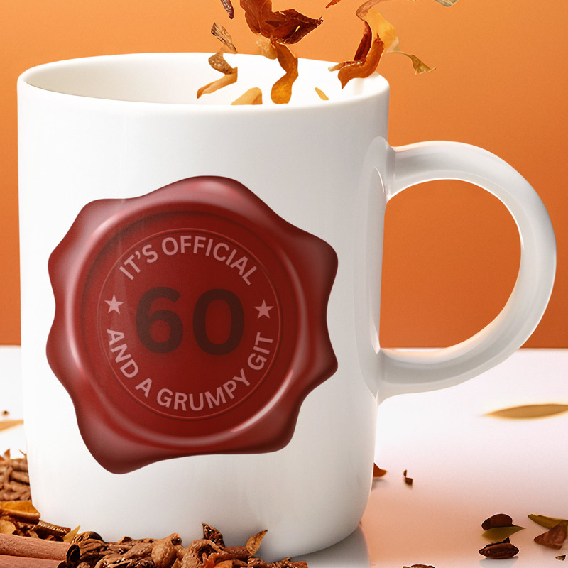 60 And A Grumpy Git Ceramic Mug 11oz, 60th Birthday Mug, Funny 60 Gift, Grumpy Git.jpg