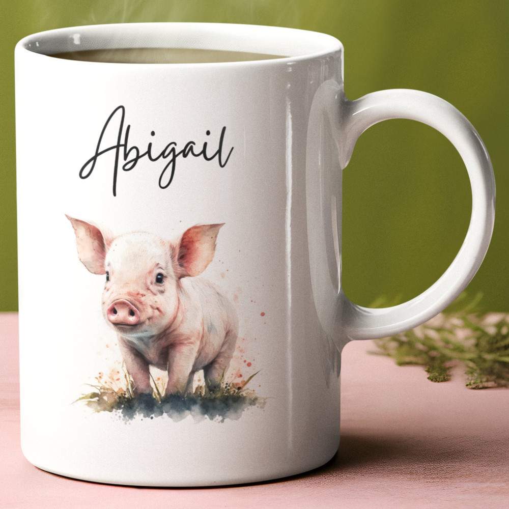Personalised Pig Mug, Pig Mug, Mug For Pig Lovers, Farm Animal Mug, Mother's Day Gifts, Pig Gifts, Name Mug, Birthday Gifts, Pig Theme.jpg