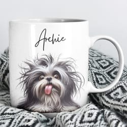 personalised shih tzu mug, lhasa apso mug, mug for shih tzu lovers