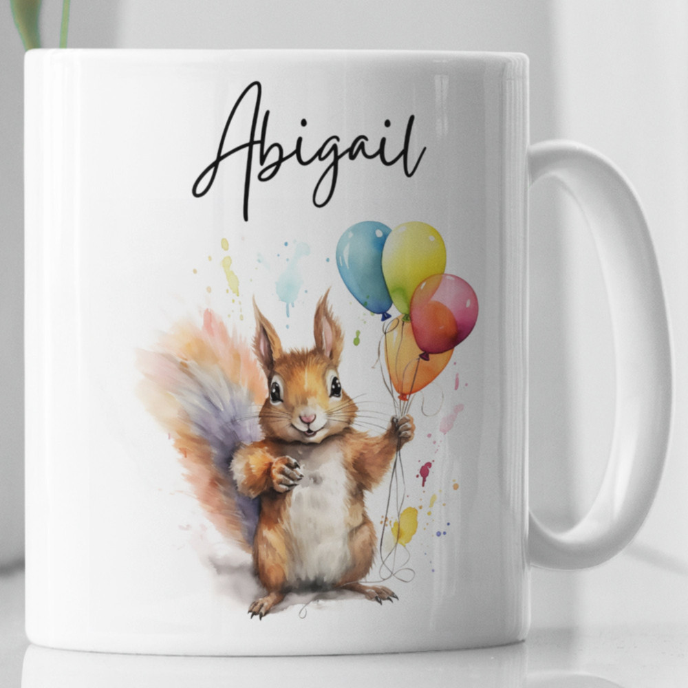 Personalised Squirrel Mug, Squirrel Gifts, Squirrel Lovers, Squirrel Theme.jpg