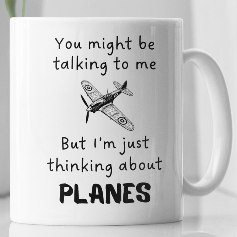 Thinking About Planes Ceramic Mug 11oz, Plane Enthusiast Mug, Airplane Gift, Plane Lover Mug, Gift For Plane Fanatic, Aviation Mug.jpg