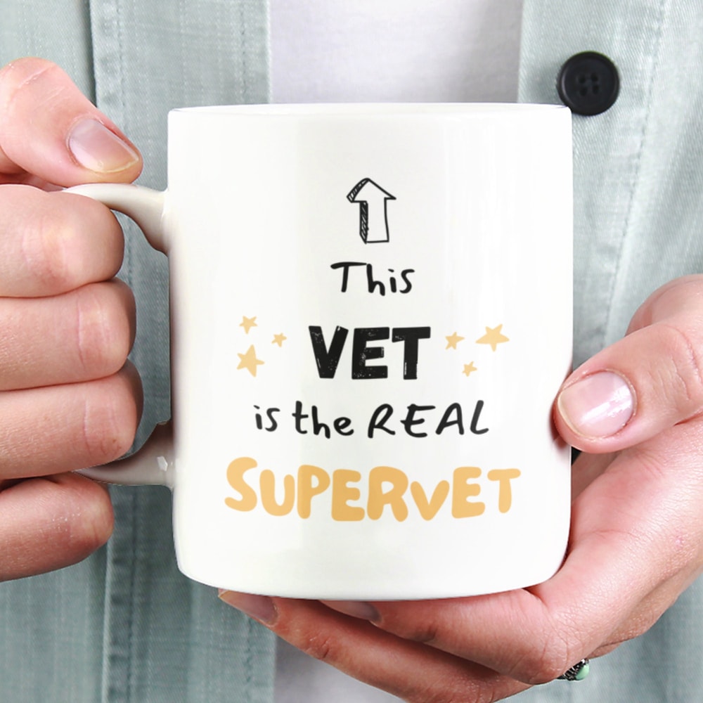 This Vet Is The Real Supervet Ceramic Mug 11oz, Vet Mug, Veterinarian Gift, Funny Vet Gift, Vet Assistant, Veterinary Surgeon.jpg