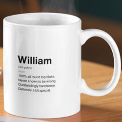 william definition ceramic mug, sarcastic william mug, funny william gift