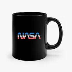 nasa worm retro blue red-white ceramic mug, funny coffee mug, gift mug