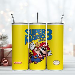 Super Mario Bros 20Oz Tumbler, Skinny Tumbler, Birthday Cup, Tumbler Gift Mug