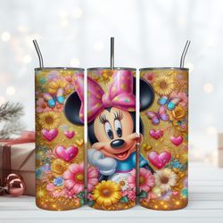 Minnie Mouse Daisies 20 oz Tumbler, 20 Oz Skinny Tumbler, Birthday Cup, Tumbler Gift Mug