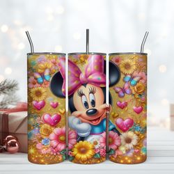 minnie mouse daisies 20 oz tumbler, 20 oz skinny tumbler, birthday cup, tumbler gift mug