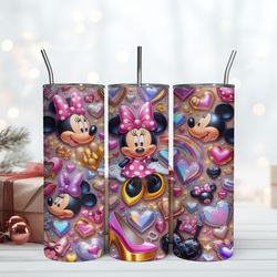 3D Cartoon Minnie Mouse 20oz Skinny Tumbler, 20 Oz Skinny Tumbler, Birthday Cup, Tumbler Gift Mug