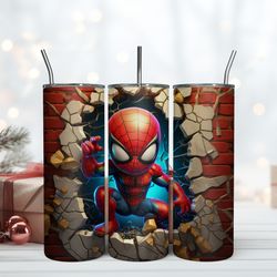 Art 3D Spider Man Tumbler, 20 Oz Skinny Tumbler, Birthday Cup, Tumbler Gift Mug