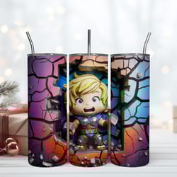 3d inflated thor in the wall tumbler, 20 oz skinny tumbler, birthday cup, tumbler gift mug