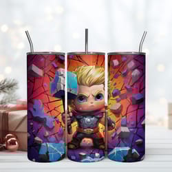3d inflated baby thor tumbler, 20 oz skinny tumbler, birthday cup, tumbler gift mug