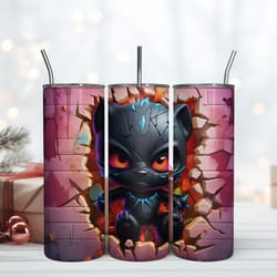 black panther 3d, 20 oz skinny tumbler, birthday cup, tumbler gift mug