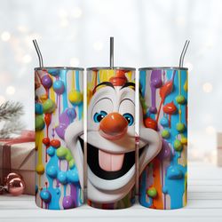 3D Inflated Olaf Tumbler, Skinny Tumbler, Birthday Cup, Tumbler Gift Mug