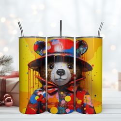 3D Bear Dripping Tumbler 20oz, Skinny Tumbler, Birthday Cup, Tumbler Gift Mug