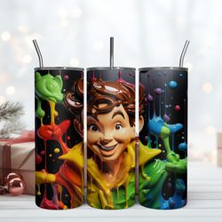 3D Inflated Peter Pan Tumbler, Skinny Tumbler, Birthday Cup, Tumbler Gift Mug