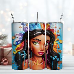 3D Inflated Beauty Queen Tumbler, Skinny Tumbler, Birthday Cup, Tumbler Gift Mug