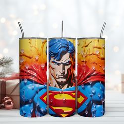 Super Man Comics Tumbler, Skinny Tumbler, Birthday Cup, Tumbler Gift Mug