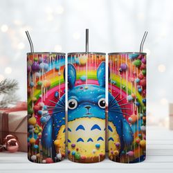 Totoro Blue Raining Tumbler, Skinny Tumbler, Birthday Cup, Tumbler Gift Mug