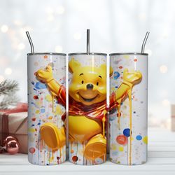Cartoon The Pooh Tumbler, Skinny Tumbler, Birthday Cup, Tumbler Gift Mug