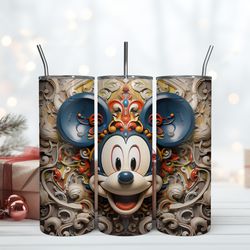 3D Royal Mickey Mouse Head Tumbler, Birthday Gift Mug, Skinny Tumbler, Gift For Kids