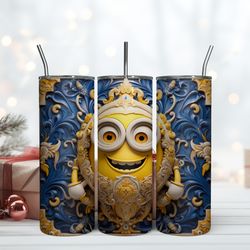 3D Royal Minions Head Tumbler, Birthday Gift Mug, Skinny Tumbler, Gift For Kids