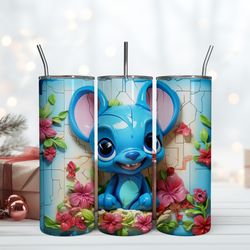 3D Little Stitch Tumbler, Birthday Gift Mug, Skinny Tumbler, Gift For Kids
