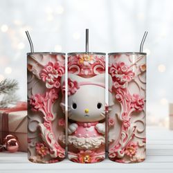 Pinky Hello Kitty Tumbler 20oz Kitty Cat 20oz, Birthday Gift Mug, Skinny Tumbler, Gift For Kids