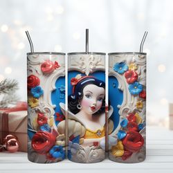 Snow White DigitalTumbler, Birthday Gift Mug, Skinny Tumbler, Gift For Kids
