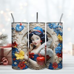 Snow White And Red Apple 20oz, Birthday Gift Mug, Skinny Tumbler, Gift For Kids