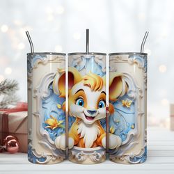3D Disney Tumbler Royal The Lion King Disney 20oz Skinny Tumbler, Birthday Gift Mug, Skinny Tumbler, Gift For Kids