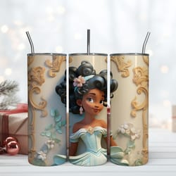 disney tiana tumbler20oz, birthday gift mug, skinny tumbler, gift for kids